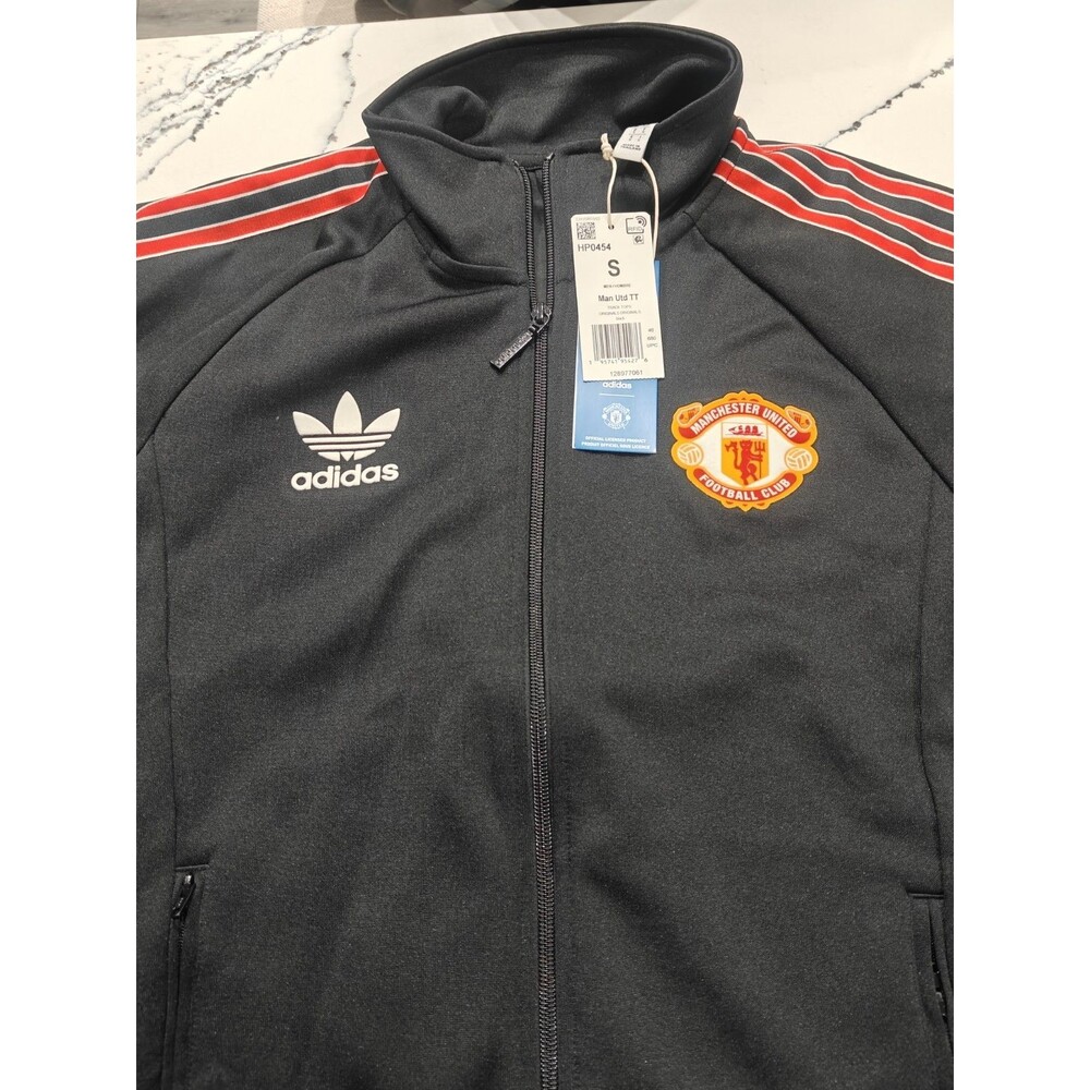 Adidas Originals Men's Manchester United Track Jacket Size Small Black Red
